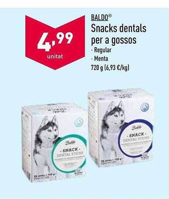 ALDI Baldo Snacks Dentals Per A Gossos oferta