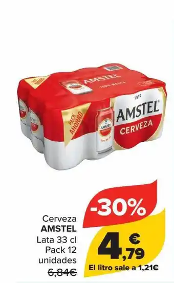 Carrefour Cerveza Amstel Lata Pack 12 oferta