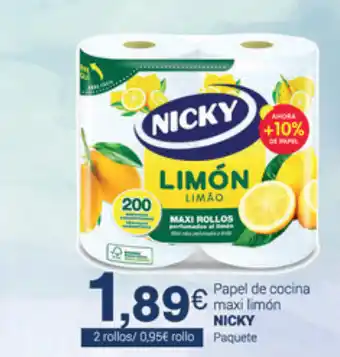Supermercados Plaza Nicky Papel de cocina maxi limón 2 rollos oferta