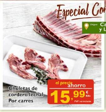 Cash Ecofamilia Chuletas De Cordero Lechal Por Carres oferta
