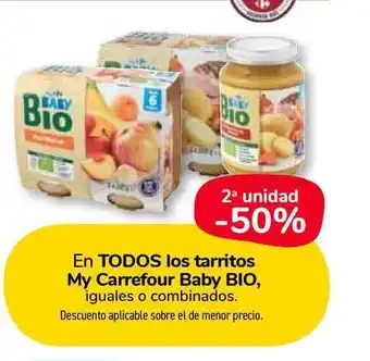 Carrefour Market En Todos Los Tarritos My Carrefour Baby Bio, Iguales O Combinados. oferta