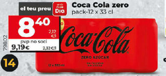 Dia Coca Cola Zero Pack-12 x 33 cl oferta