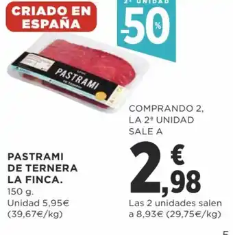 Supercor Pastrami de Ternera La Finca 150 g. oferta