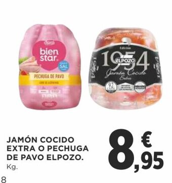 Supercor Jamón Cocido Extra o Pechuga de Pavo Elpozo oferta