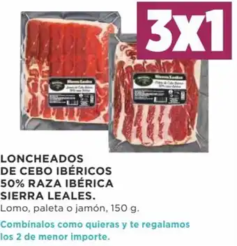 Supercor 3x1 Loncheados de Cebo Ibéricos 50% Raza Ibérica Sierra Leales Lomo, Paleta o Jamón, 150 g oferta
