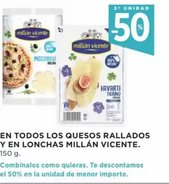 Supercor 2ª Unidad -50% En Todos Los Quesos Rallados y En Lonchas Millán Vicente 150 g oferta