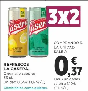 Supercor Refresco La Casera Orginal o sabores 33cl oferta