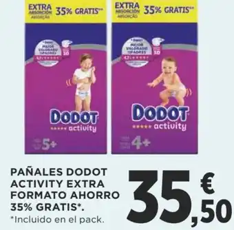 Supercor Dodot Pañales Activity Extra formato Ahorro 35% Gratis oferta