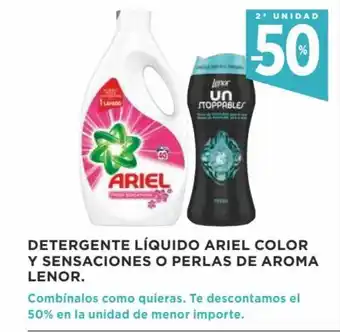 Supercor Ariel Detergente Liquido Color Y Sensaciones o Perlas De Aroma Lenor oferta