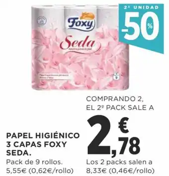 Supercor Foxy Seda Papel Higienico 3 Capas oferta