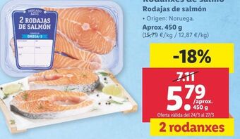 Lidl Rodajas de salmón oferta