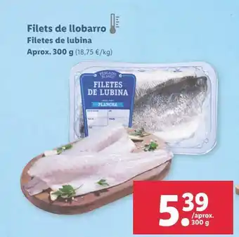 Lidl Filetes de lubina aprox 300g oferta