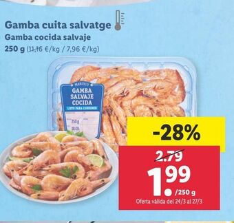 Lidl Gambas cocida salvaje oferta