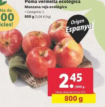 Lidl Manzana roja ecológica 800g oferta