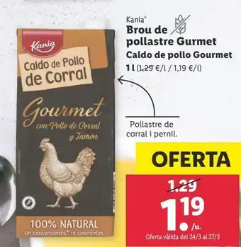 Lidl Caldo de pollo gourmet 1l oferta