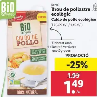Lidl Caldo de pollo ecológico 1l oferta