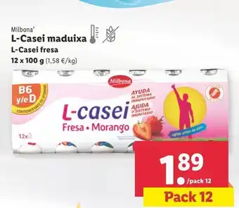 Lidl L-casei fresa 12 x 100g pack 12 oferta