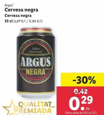 Lidl Cerveza negra argus 33 cl oferta