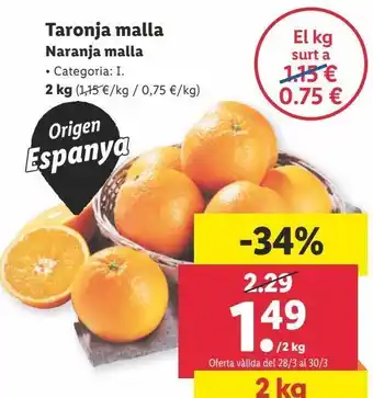 Lidl Naranja malla 2kg oferta