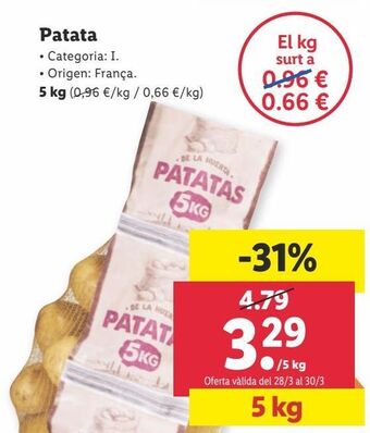 Lidl Patata 5kg oferta