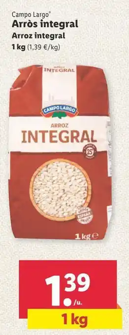 Lidl Arroz integral 1kg oferta