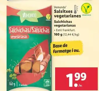 Lidl Salchicha vegetarianas 160g oferta