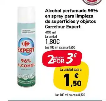 Carrefour Market Carrefour Expert Alcohol Perfumado 96% En Spray Para Limpieza De Superficies Y Objetos 400ml oferta