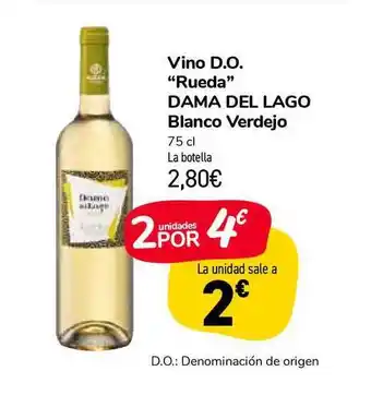 Carrefour Market Dama del Lago Vino D.O. Rueda Blanco Verdejo 75cl oferta