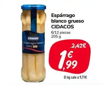 Carrefour Market Cidacos Espárrago Blanco Grueso 6/12 piezas 205g oferta