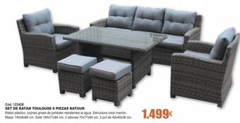 Ferrcash Set de ratán toulouse 6 piezas natuur oferta