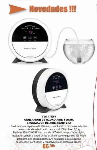 Ferrcash Generador de ozono aire y agua e ionizador de aire abantera oferta