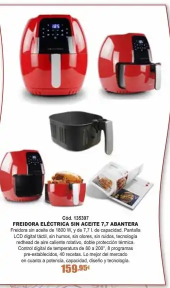 Ferrcash Freidora eléctrica sin aceite 7,7 abantera oferta