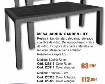 Ferrcash Mesa jardín garden life oferta