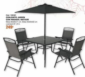 Ferrcash Conjunto jardín con parasol natuur oferta