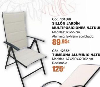 Ferrcash Sillón jardín multiposiciones natuur oferta