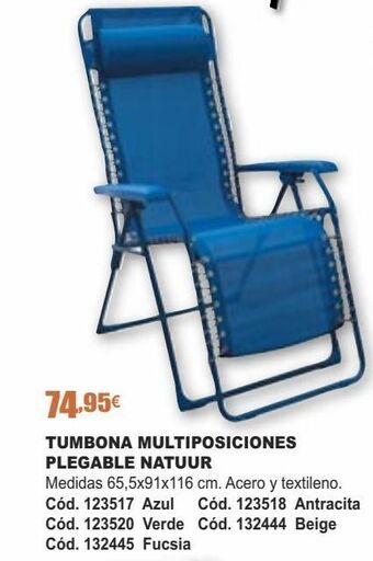 Ferrcash Tumbona multiposiciones plegable natuur oferta