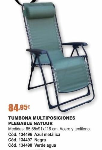 Ferrcash Tumbona multiposiciones plegable natuur oferta