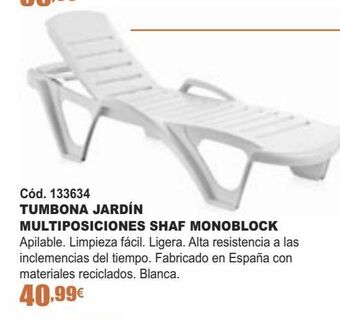 Ferrcash Tumbona jardín multiposiciones shaf monoblock oferta