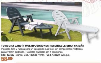 Ferrcash Tumbona jardín multiposiciones reclinable shaf caimán oferta