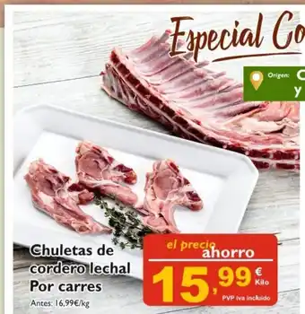 Cash Ecofamilia Chuletas de cordero lechal Pol carres oferta