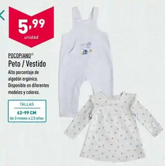ALDI Pocopiano Peto/Vestido Tallas 62-99 cm de 3 meses a 2,5 años oferta
