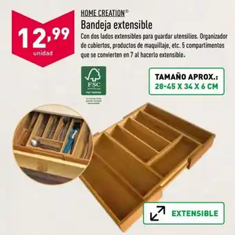ALDI Home Creation Bandeja extensible Tamaño 28-45-34 x 6 cm oferta