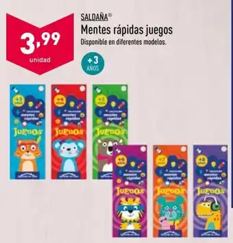 ALDI Saldaña Mentes rápidas juegos + 3 Años oferta