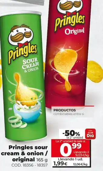 Dia Pringles sour crea, & onion / original oferta