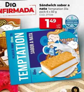 Dia Sándwich sabor a nata 6x 50g oferta