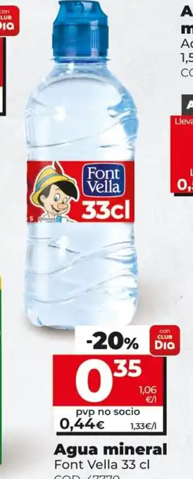 Dia Agua mineral 33cl oferta
