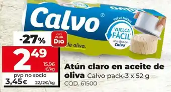 Dia Atún claro en aceite de olivia 3 x 52g oferta
