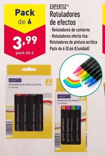 ALDI Expertz Rotuladores de efectos Pack de 6 oferta