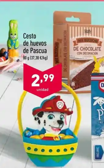ALDI Cesto de huevos de Pascua 80g oferta