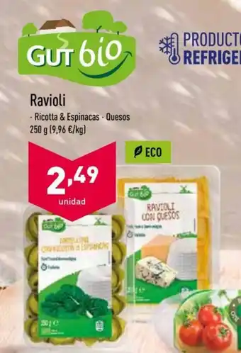 ALDI Ravioli Ricotta & Espinacas - Quesos 250g oferta